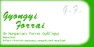 gyongyi forrai business card
